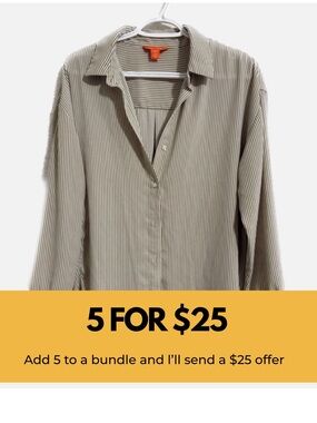 Joe fresh, long flowy pinstriped dress shirt.